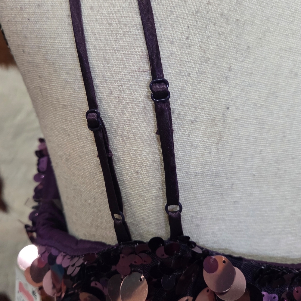 Midnight Doll Purple Sequin Dress - Picture 6 of 8